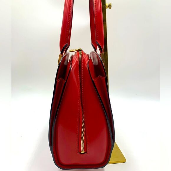 Auth Louis Vuitton Vtg Castilian Red Epi Leather Pont Neuf PM Handbag Tote Purse - Picture 2 of 16